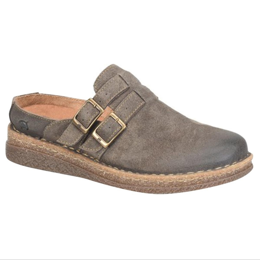 Born Women's Brown Suede Slip-On Shoes Taupe Grey